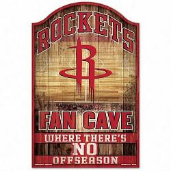 Houston Rockets Sign 11x17 Wood Fan Cave Design