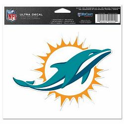 Miami Dolphins Decal 5x6 Ultra Color