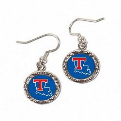 Louisiana Tech Bulldogs Earrings Round Style