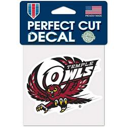 Temple Owls Decal 4x4 Perfect Cut Color