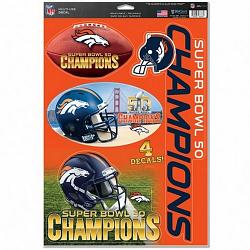 Denver Broncos Decal 11x17 Multi Use Super Bowl 50 Champion Design CO