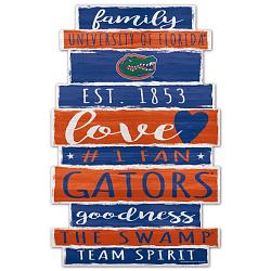 Florida Gators Sign 11x17 Wood Family Word Design