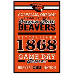 Oregon State Beavers Sign 11x17 Wood Established Design