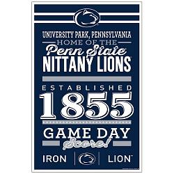 Penn State Nittany Lions Sign 11x17 Wood Established Design