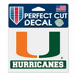 Miami Hurricanes Decal 4.5x5.75 Perfect Cut Color