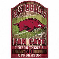 Arkansas Razorbacks Sign 11x17 Wood Fan Cave Design