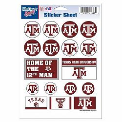 Texas A&M Aggies Decal 5x7 Vinyl Sticker Sheet Mini Decals