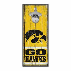 Iowa Hawkeyes Sign Wood 5x11 Bottle Opener