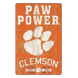 Clemson Tigers Sign 11x17 Wood Slogan Design