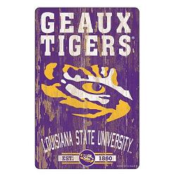 LSU Tigers Sign 11x17 Wood Slogan Design