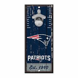 New England Patriots Sign Wood 5x11 Bottle Opener