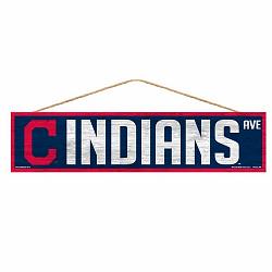 Wincraft Cleveland Indians Sign 4x17 Wood Avenue Design -