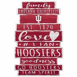 Indiana Hoosiers Sign 11x17 Wood Family Word Design