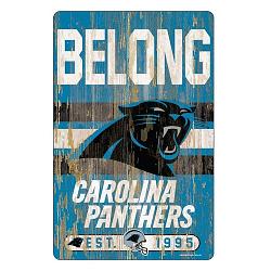 Carolina Panthers Sign 11x17 Wood Slogan Design