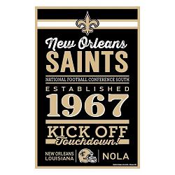 New Orleans Saints Sign 11x17 Wood Established Design