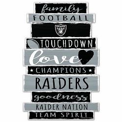 Las Vegas Raiders Sign 11x17 Wood Family Word Design