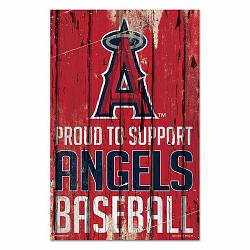 Los Angeles Angels Sign 11x17 Wood Proud to Support Design