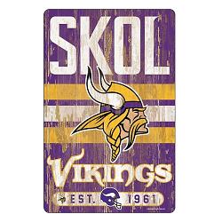 Minnesota Vikings Sign 11x17 Wood Slogan Design