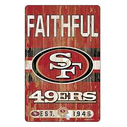 San Francisco 49ers Sign 11x17 Wood Slogan Design