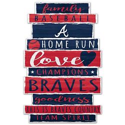 Wincraft Atlanta Braves Sign 11x17 Wood Family Word Design