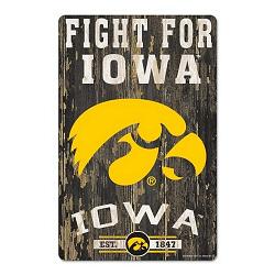 Iowa Hawkeyes Sign 11x17 Wood Slogan Design