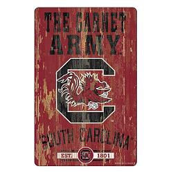 South Carolina Gamecocks Sign 11x17 Wood Slogan Design