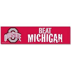 Ohio State Buckeyes Decal 3x12 Bumper Strip Style Beat Michigan Design