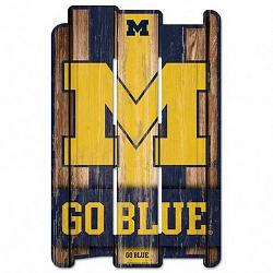 Michigan Wolverines Sign 11x17 Wood Fence Style