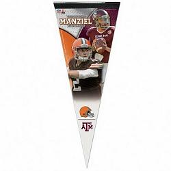 Cleveland Browns Pennant 12x30 Premium Style Johnny Manziel Design CO