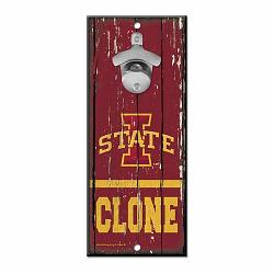 Iowa State Cyclones Sign Wood 5x11 Bottle Opener