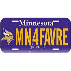 Minnesota Vikings License Plate Plastic Brett Favre Design CO