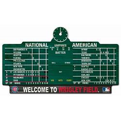 Chicago Cubs Sign 11x17 Wood Scoreboard Design