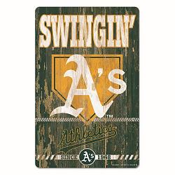 Oakland Athletics Sign 11x17 Wood Slogan Design