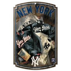 New York Yankees Sign 11x17 Wood Throwback 1952 Jersey Design