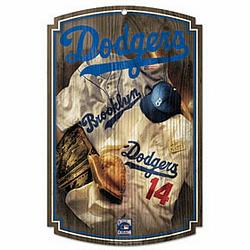 Wincraft Los Angeles Dodgers Sign 11x17 Wood Throwback Brooklyn Jersey Design -