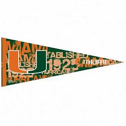 Miami Hurricanes Pennant 12x30 Premium Style