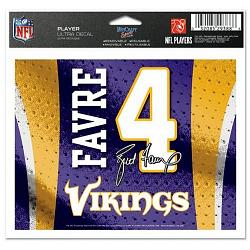 Minnesota Vikings Brett Favre Jersey Decal 5x6 Ultra Color