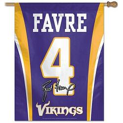 Minnesota Vikings Banner 27x37 Vertical Brett Favre Jersey Design