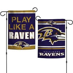 Baltimore Ravens Flag 12x18 Garden Style 2 Sided Slogan Design
