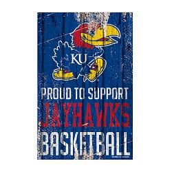 Kansas Jayhawks Sign 11x17 Wood Proud to Support Design