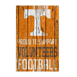 Tennessee Volunteers Sign 11x17 Wood Proud to Support Design