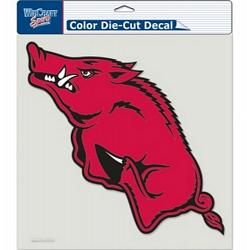 Arkansas Razorbacks Decal 8x8 Die Cut Color