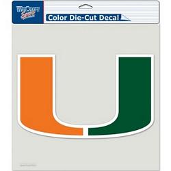 Miami Hurricanes Decal 8x8 Die Cut Color