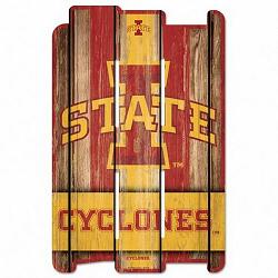 Iowa State Cyclones Sign 11x17 Wood Fence Style