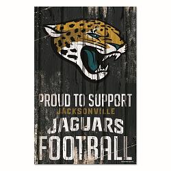 Jacksonville Jaguars Sign 11x17 Wood Proud to Support Design