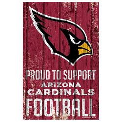 Arizona Cardinals Sign 11x17 Wood Proud to Support Design