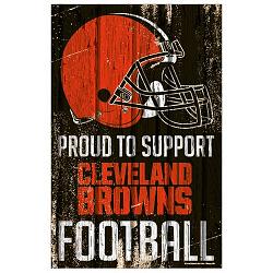 Cleveland Browns Sign 11x17 Wood Proud to Support Design