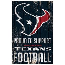 Houston Texans Sign 11x17 Wood Proud to Support Design