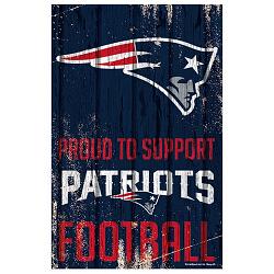 New England Patriots Sign 11x17 Wood Proud to Support Design