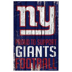 New York Giants Sign 11x17 Wood Proud to Support Design